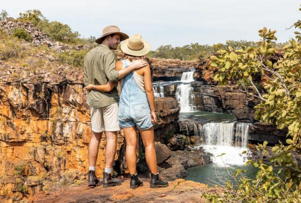 Couple overlooking Mitchell Falls, Kimberley, Western Australia © Tourism Australia