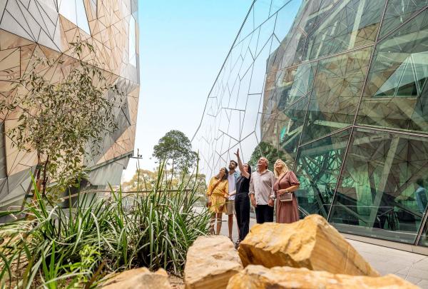 Group on the Birrarung Wilam Walk Tour, Koorie Heritage Trust, Melbourne, Victoria © Tourism Australia