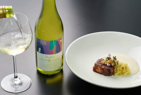Leeuwin Estate restaurant dish with matching wine, Witchcliffe, Margaret River, Western Australia © Leeuwin Estate