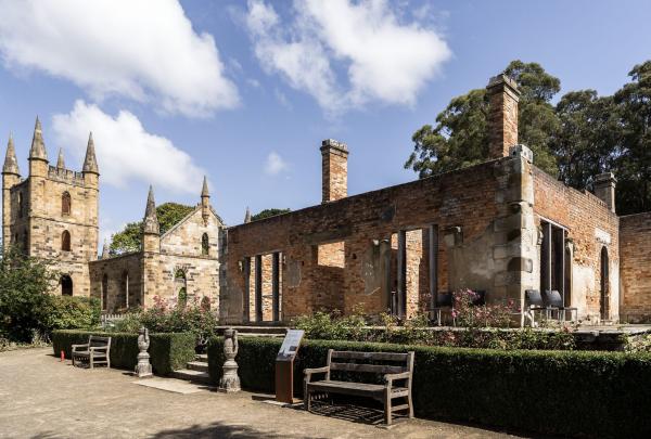Exterior view of historic buildings at Port Arthur Historic Site, Port Arthur, Tasmania © Tourism Australia