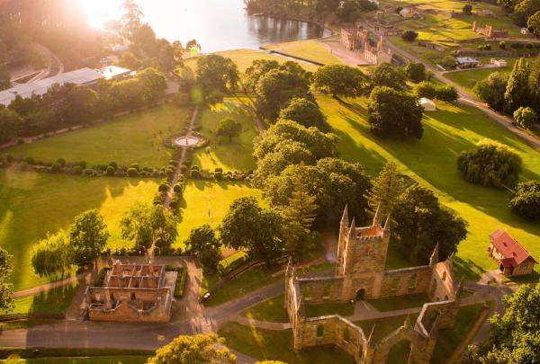 Aerial view of Port Arthur Historic Site, Port Arthur, Tasmania © Tourism Australia