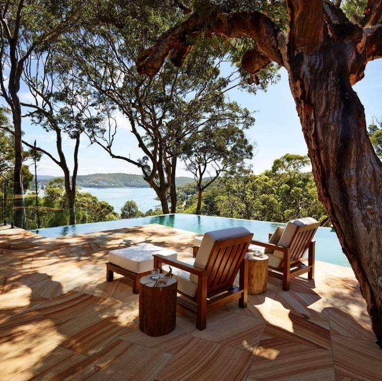 Swimming pool and deck at Pretty Beach House, Bouddi National Park, New South Wales © Pretty Beach House