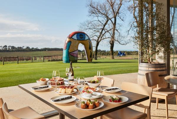 A sun-drenched tableau unfolds at Pt Leo Estate in the Mornington Peninsula, Victoria © Tourism Australia