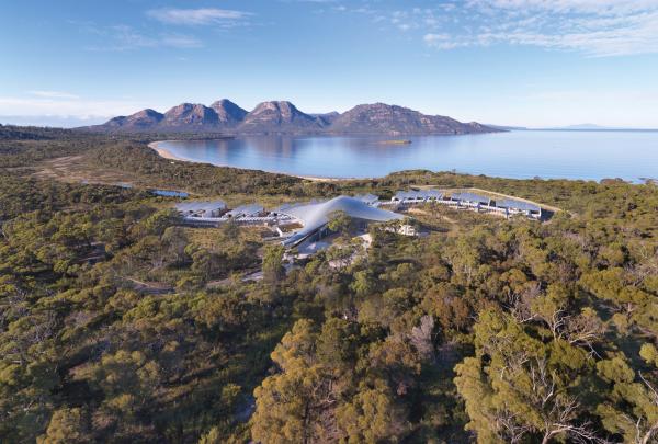 Aerial view of Saffire Freycinet, Freycinet, Tasmania © Saffire Freycinet