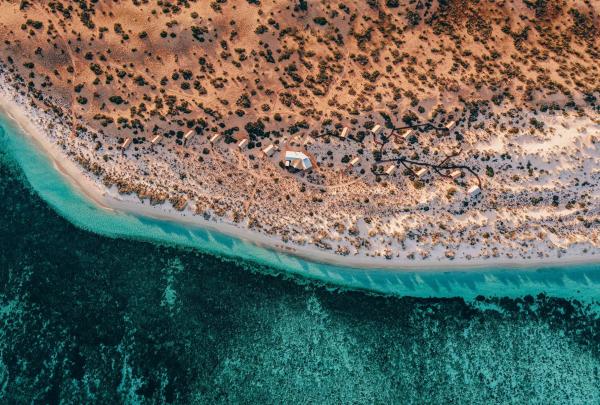 Aerial of campsite, Sal Salis, Ningaloo Reef, Western Australia © Sal Salis Ningaloo Reef