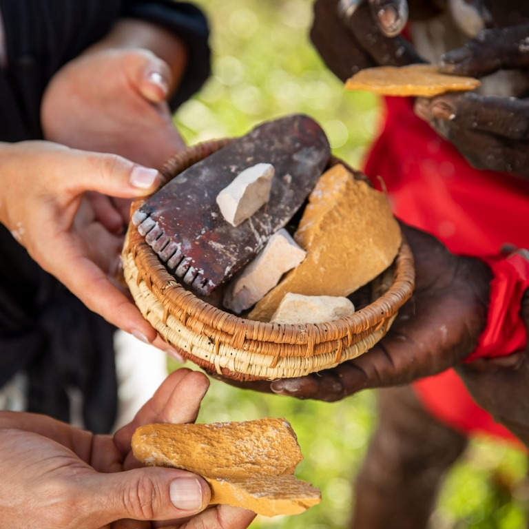 Basket of richly coloured ochre, Tiwi Islands, Northern Territory © Tourism Australia