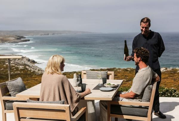 Two people dining at Southern Ocean Lodge in Kangaroo Island, South Australia © Tourism Australia