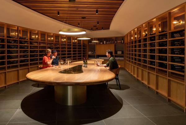 Couple wine tasting at St Hugo, Rowland Flat, Barossa Valley, South Australia © St Hugo