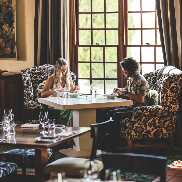 Couple dining at Voyager Estate, Stevens Valley, Margaret River, Western Australia © Voyager Estate