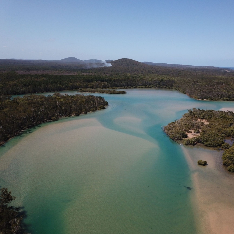 Aerial view of Red Rock by Wajaana Yaam Gumbaynggirr Adventure Tours, Coffs Harbour, New South Wales © Tourism Australia
